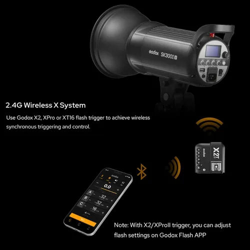 Vista 3 de Godox SK400IIV 400Ws Flash Estroboscópico de Estudio GN65 5700K 2.4G con Lámpara de Modelado LED Montaje Bowens Luz Estroboscópica Monolight