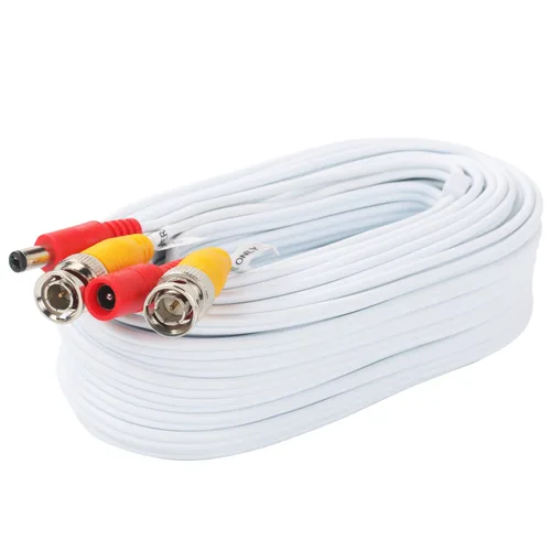 Vista 4 de Postta BNC Cable de alimentación de video (paquete de 4 unidades de 25 pies) Cable de cámara de seguridad de video con ocho conectores para sistema