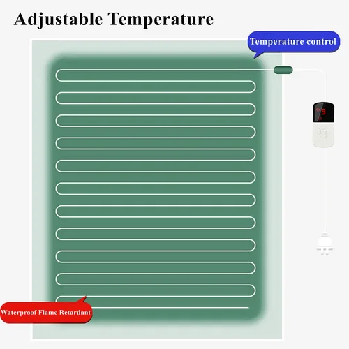 Vista 3 de Heated Rug Mat, Heated Floor Mat Electric Carpet with Adjustable Temperature & Timer, Electric Heating Area Rug Floor Heater Heated Foot Warmer