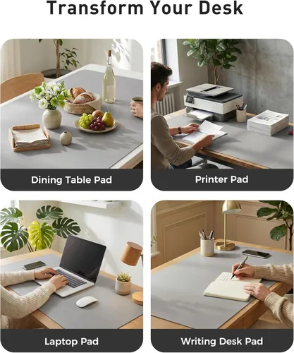 Vista 550 de Aothia Protector de escritorio de cuero, alfombrilla para mouse, alfombrilla de escritorio de oficina, 31.5 x 15.7 pulgadas, secante de escritorio