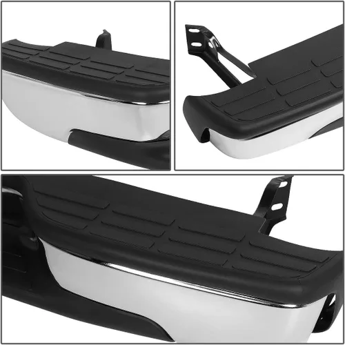 Vista 5 de DNA MOTORING Rear Step Bumper w/License Plate Lights Compatible with 99-06 Silverado Sierra 1500/99-04 Silverado Sierra 2500, Black, 12335696 Negro