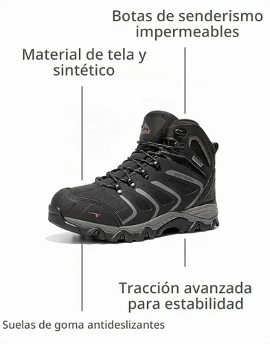 Vista 4 de NORTIV 8 Botas de senderismo impermeables hasta el tobillo para hombre