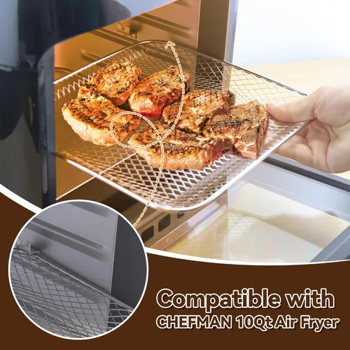 Vista 4 de Accesorios para freidora de aire para freidora de aire digital multifuncional CHEFMAN de 10 cuartos de galón, 2 bandejas de cesta, 100 forros