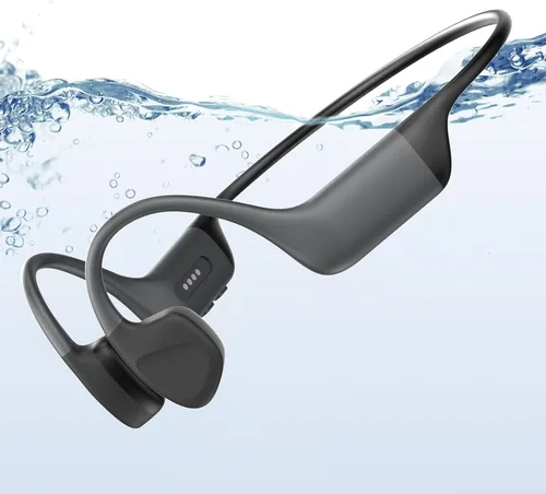 Auriculares de conducción ósea para natación, impermeable IP68, Bluetooth 5.4, auriculares de natación TF integrados de 32 GB TF reproductor de