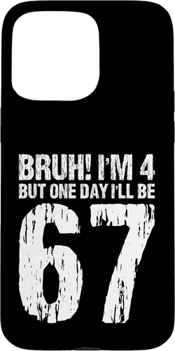 Vista 31 de Bruh I'm 4 But One-Day I'll Be 67 Retro 4th Birthday Kids Case for iPhone 17