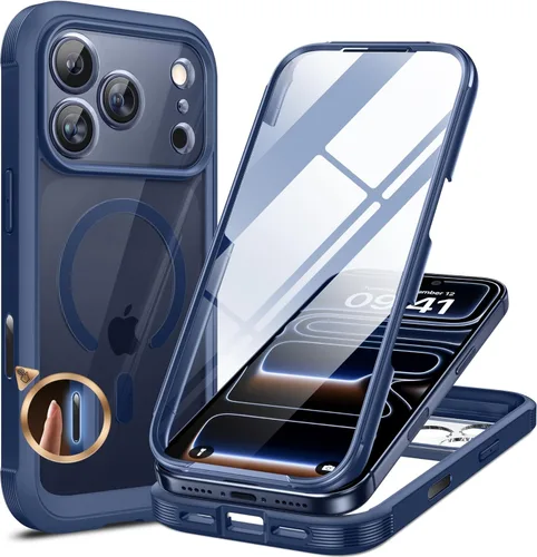 Vista 36 de Miracase Glass Series - Funda para iPhone 11 de 6.1 pulgadas, funda resistente de cuerpo completo mejorado con protector de pantalla de vidrio Negro