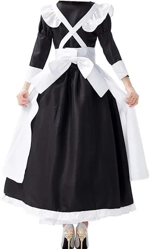 Vista 2 de Disfraz de criada de anime para mujer Cosplay disfraz francés delantal vestido de criada