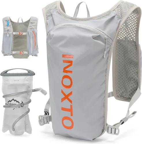 Vista 17 de INOXTO - Mochila de hidratación para correr, ligera, aislada, con bolsa de agua de 1.5 L, mochila para senderismo, senderismo, correr, ciclismo