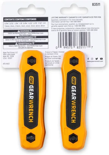 Vista 6 de GEARWRENCH Juego de llaves hexagonales plegables SAE/métricas de 17 piezas - 83511
