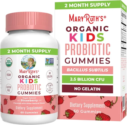 MaryRuth Organics Probióticos para niños para la salud digestiva | Gomitas probióticas USDA | Suministro de 2 meses | Probióticos para niños | Apoyo