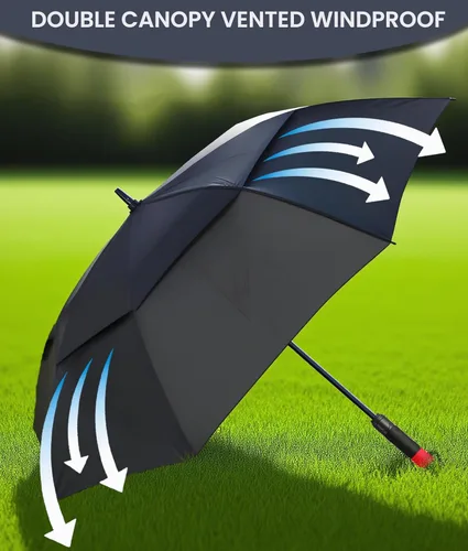Vista 3 de SIEPASA Paraguas de golf grande de 62/68/72 pulgadas, paraguas de golf de apertura automática, extra grande, doble toldo ventilado, resistente al