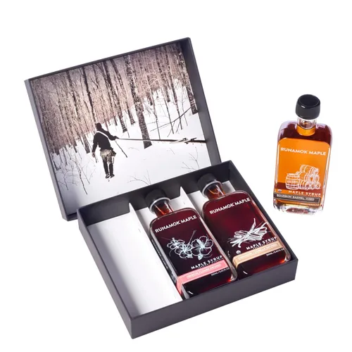Vista 10 de Runamok Caja de Regalo de 3 jarabes de arce – Botellas de jarabes de arce añejados en barril + infundidos, de 8.45 onzas líquidas