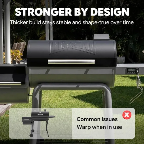 Vista 8 de Barbacoa de carbón con mesa lateral, parrilla de 30 pulgadas resistente para exteriores con área de cocción de 647 pulgadas cuadradas para barbacoas