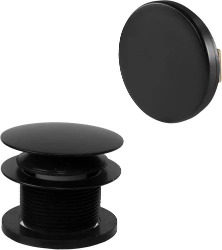 Westbrass Juego de adornos de bañera con punta de hongo con placa frontal flotante, negro mate, D398RK-62 Mate negro