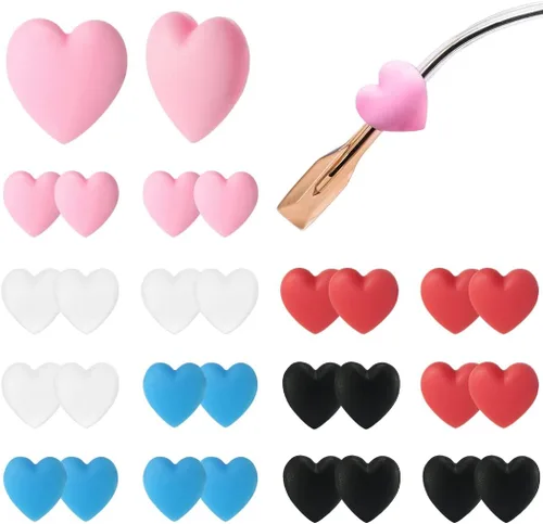 Vista 8 de 15 pares de ganchos para las orejas de gafas, antideslizantes, con forma de corazón, para sujetar las patillas de las gafas, para lentes de sol