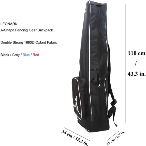 Vista 2 de LEONARK Bolsa de rueda de esgrima con barra de tracción para sable de espada y papel de aluminio - Hema Sword Bag Trolley Case para esgrima traje