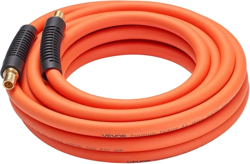 Vista 13 de VEVOR Manguera de aire, manguera híbrida de compresor de aire de 1/2 pulgada x 50 pies, mangueras neumáticas resistentes a las torceduras de 300 PSI
