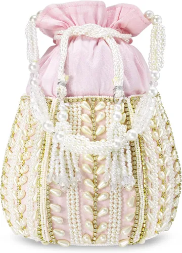 Aheli Potli Bags Gift for Women Evening Bag Clutch Ethnic Bride Purse with Drawstring