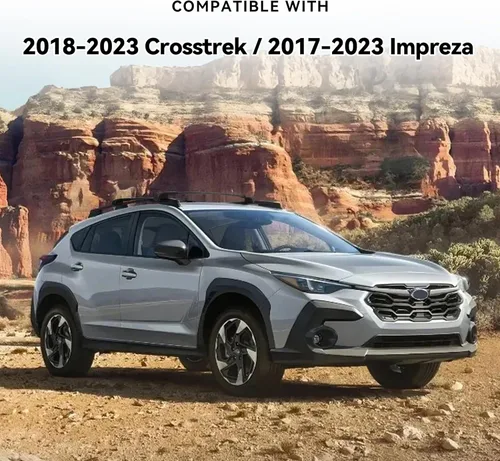 Vista 2 de Barras transversales de techo con cerradura de 300 libras compatibles con Subaru Crosstrek 2018-2023 e Impreza 2017-2023, barra transversal