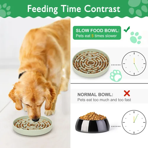 Vista 4 de Anipaw Cuencos de silicona para perros, comederos de succión de laberinto para mascotas, tapete para lamer rompecabezas para reducir la velocidad