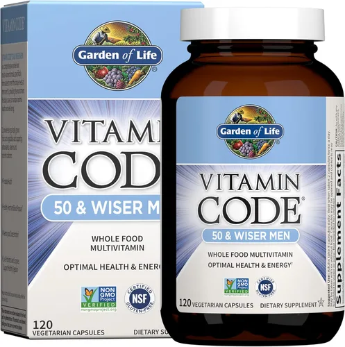 Garden of Life Multivitamínico para Hombres - Vitamin Code 50 & Wiser Suplemento Vitamínico de Alimentos Integrales Crudos para Hombres con