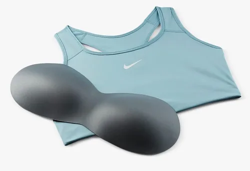 Vista 3 de Nike Dri-FIT Swoosh - Brasier deportivo acolchado de soporte medio para mujer (talla extragrande)