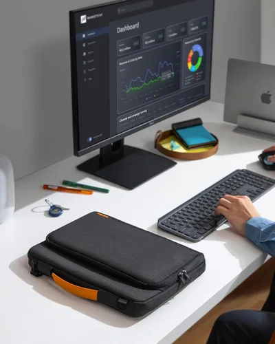 Vista 9 de tomtoc 360 Bolsa de hombro protectora para laptop MacBook Air M5/A3449 (2026), M4/A3240, M3/A3113, M2/A2681, M1/A2337, Macbook Neo y Pro M2/M1