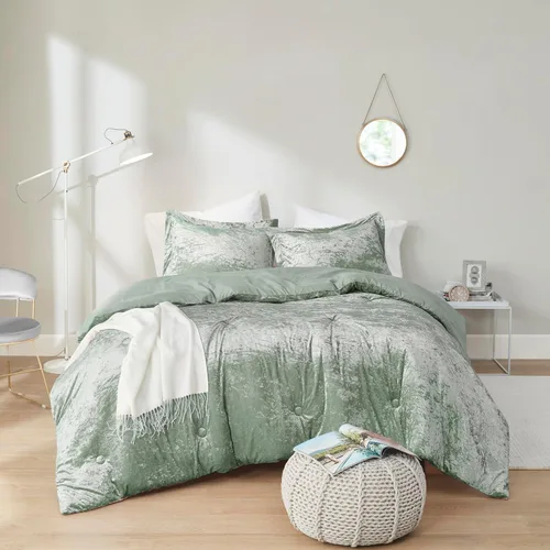 Vista 14 de Comfort Spaces Juliette Luxe - Juego de edredón de terciopelo exuberante con reverso de microfibra cepillada suave, juego de ropa de cama