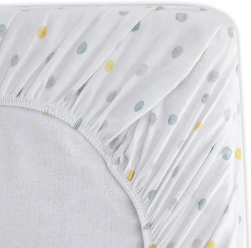 Vista 4 de Featherhead™ Paquete de 2 sábanas bajeras para moisés para bebé niño y niña, 100% algodón de jersey, 16 x 32 pulgadas, ajuste universal para colchón