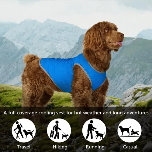 Vista 3 de Paquete de 2 camisas refrescantes para perros, camisas transpirables y ligeras para perros medianos y niños, camisas de protección solar sin mangas