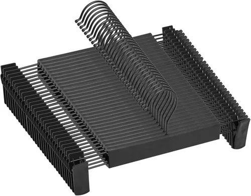 Vista 9 de NORTHERN BROTHERS Perchas para pantalones, paquete de 10 – Percha de plástico negro con clips – Ajustable, antideslizante, ahorro de espacio