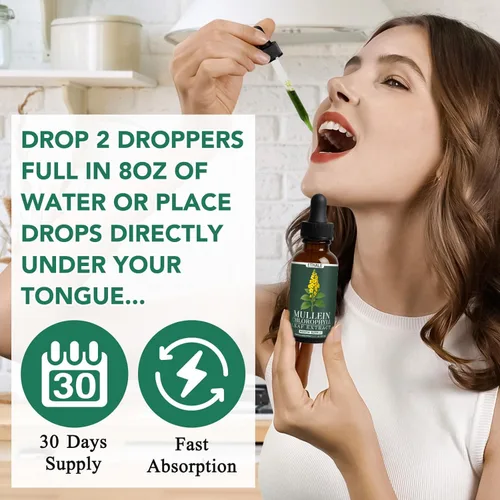 Vista 5 de ETHALE Gotas de gordolobo para pulmones, gordolobo + gotas de pulmón de clorofila, extracto de hoja de gordolobo con clorofila, extracto de hoja