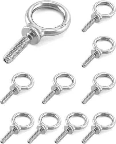 Vista 9 de QWORK Perno de Ojo de Maquinaria, Paquete de 10 de 1/2" -13 x 1-1/2" Grado Marino Acero Inoxidable 304, Anillo de Elevación Perno de Ojo Roscado