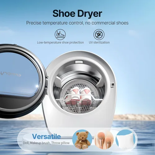 Vista 3 de S3 Secadora de ropa compacta de 1 pies cúbicos de capacidad, 110 V, 1050 W, secadora portátil con tambor de acero inoxidable, 8 modos de secado