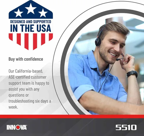 Vista 8 de INNOVA 5510 OBD2 Scanner, Scan Tool for ABS, All System Scanner, Caliper Service, Brake Pad Life, Read/Erase ABS/SRS Codes, Reset Oil Light, Live