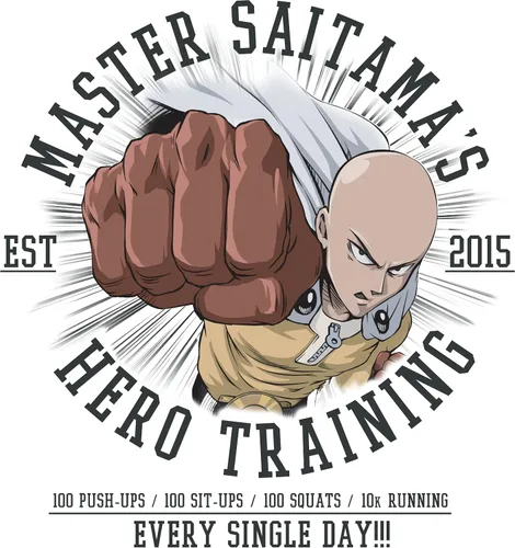 Vista 2 de One Punch Man Master Saitama's Hero Training - Camiseta de manga corta para hombre y mujer