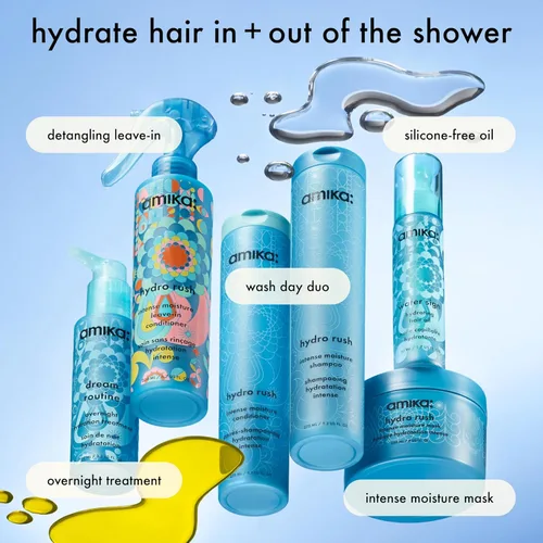 Vista 7 de amika acondicionador hydro rush de humedad intensa con ácido hialurónico