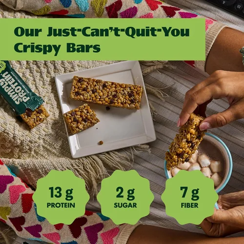 Vista 3 de SimplyProtein - Barra de proteínas bajas en carbohidratos, paquete de 16, chocolate con mantequilla de maní y chocolate negro y almendra, barras