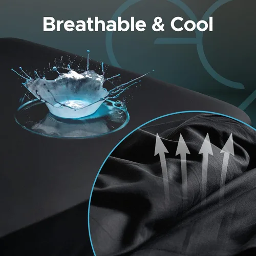 Vista 8 de Extreme Queen - Sábana bajera impermeable, bolsillo profundo de 14 pulgadas, protector de colchón 100% negro, segura con aceite, a base de agua