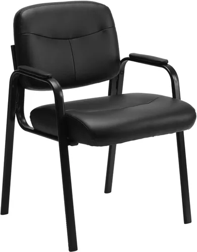 OLIXIS Silla de oficina para sala de espera, escritorio de cuero, recepción, sillas laterales estacionarias para invitados con brazos acolchados