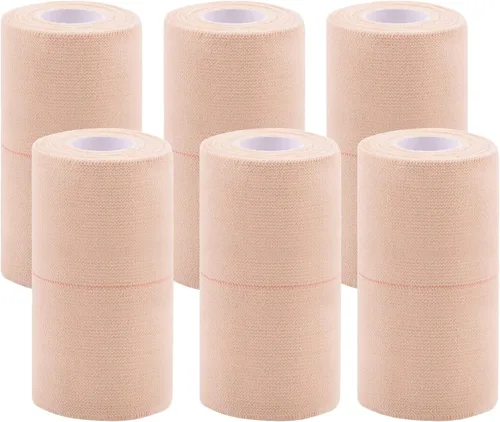 Vista 10 de BQTQ 6 rollos de cinta adhesiva elástica de 3 pulgadas, vendaje elástico autoadherente para heridas, cintas deportivas para esguinces de hinchazón
