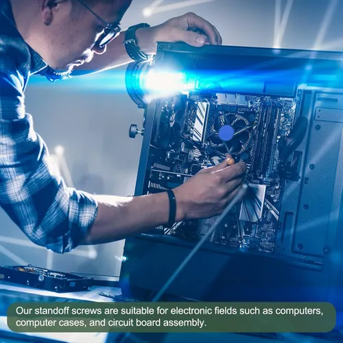 Vista 3 de YOKIVE 25 tornillos de separación M4, separadores hexagonales de nailon para PCB con alto efecto de aislamiento, mantiene la altura consistente