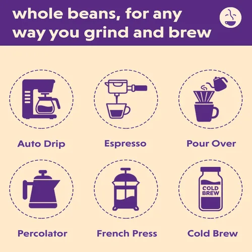 Vista 5 de Coffee Bean Direct Brazilian Santos, café en grano entero, arábica, tostado ligero, bolsa de 1 libra (paquete de 1)