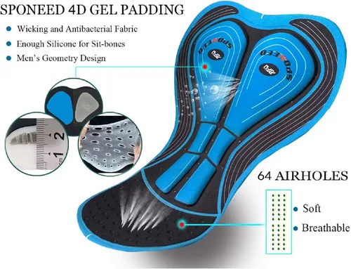 Vista 6 de Sponeed, suéter de ciclismo, mallas cortas con almohadilla, respirable, ciclismo, hombres.