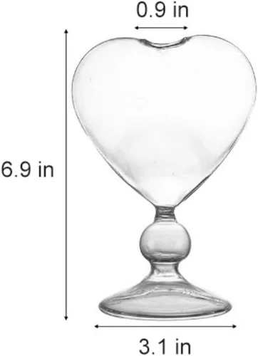 Vista 7 de Copas de vino con forma de corazón, copas de vino tinto creativas, copas de jugo de cóctel en forma de corazón de 10 onzas para fiestas, cenas