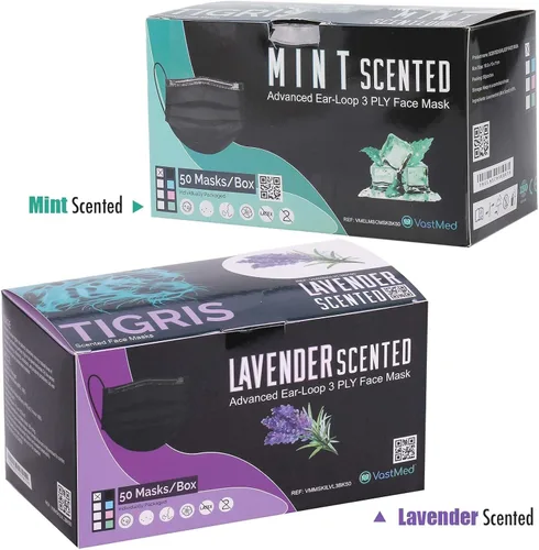 Vista 9 de Disposable Scented Face Masks 3-Ply Disposable Fog Level 3 Face Mask Individually Wrapped Face Mask for Adult