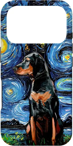 Vista 30 de Black and Tan Coonhound Starry Night Art – Dog Lover Gift Case for iPhone 17