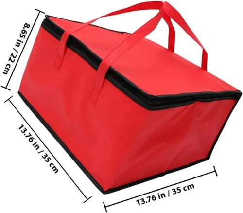 Vista 2 de Yardwe Bolsa de pizza Bolsa térmica Bolsa de picnic: Comida de comestibles Tote Mantener caliente caliente frío comida portador de alimentos