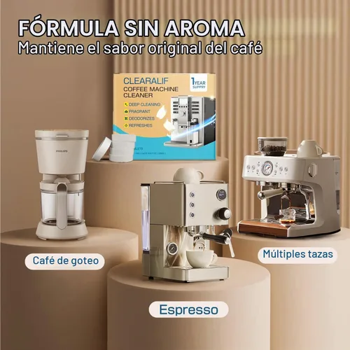 Vista 4 de CLEARALIF Tabletas descalcificadoras limpiadoras para cafetera, 24 unidades, sin perfume, para cafetera, funciona con todas las cafeteras