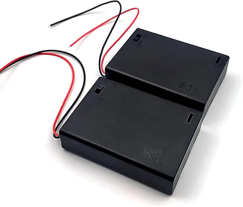 FainWan 2 unids cable de plomo de plástico 3 x 1.5 V AA Baterías Celular caja titular caso negro